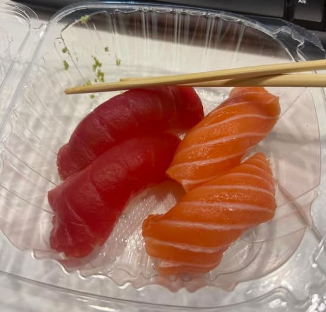 Salmon sushi.