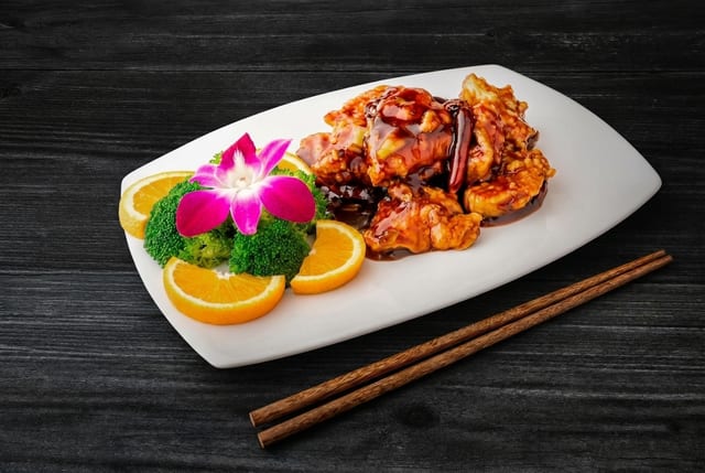 Crispy orange chicken